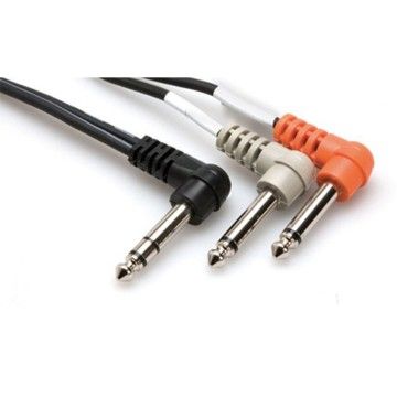 1/4'' TRS (M) - Dual 1/4'' TS (M) 90 Açılı Insert Kablo 1 m (STP-201RR)