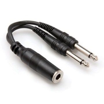 1/4'' TS (F) - Dual 1/4'' TS (M) Y-Kablo (YPP-106)