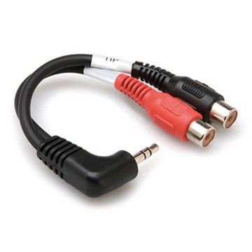 3.5 mm. TRS (M) - Dual RCA (F) Stereo Breakout Kablo (Açılı) (YRA-167)